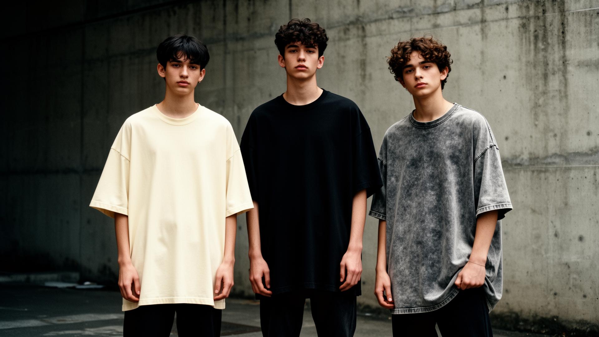 Gen Z youth wearing long loose-fit T-shirts